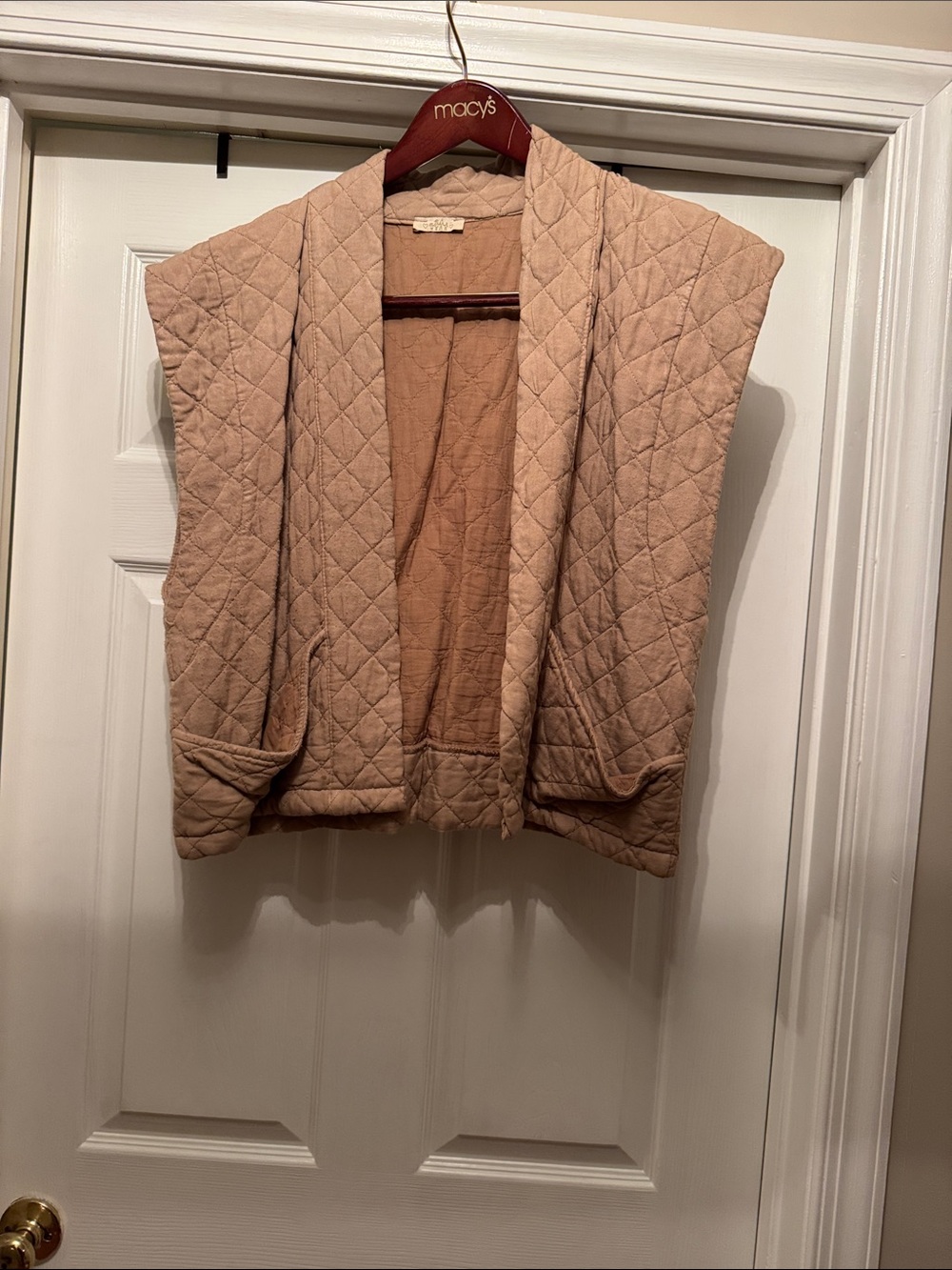 Quilted Sleeveless Vest - Beige